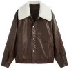womens-brown-faux-leather-bomber-jacket-with-shearling-collar