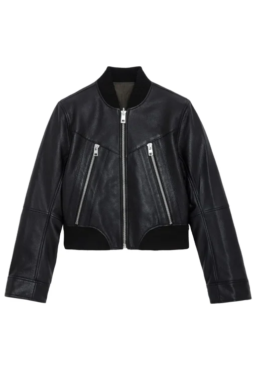womens-bunta-black-faux-leather-bomber-jacket