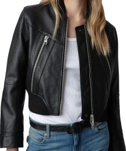 womens-bunta-black-faux-leather-bomber-jacket