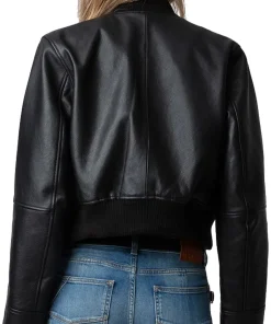 womens-bunta-black-faux-leather-bomber-jacket