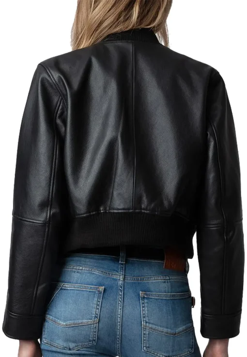 womens-bunta-black-faux-leather-bomber-jacket