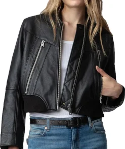 womens-bunta-black-faux-leather-bomber-jacket
