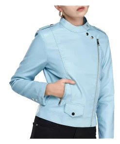 womens-casual-zip-up-blue-faux-leather-biker-jacket