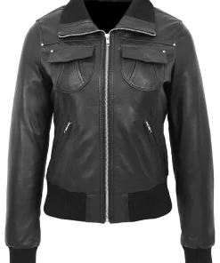 womens-classic-black-faux-leather-moto-bomber-jacket