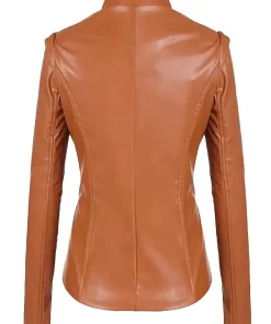womens-classic-brown-faux-leather-motorcycle-jacket