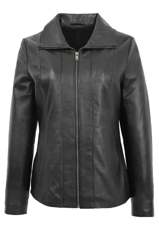 womens-classic-zip-fastening-black-faux-leather-jacket