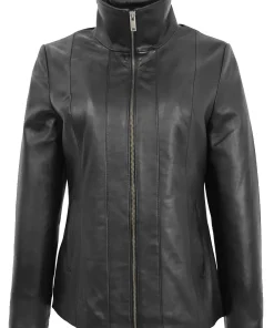 womens-classic-zip-fastening-black-faux-leather-jacket