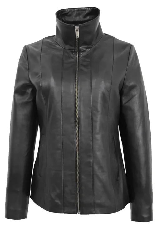 womens-classic-zip-fastening-black-faux-leather-jacket