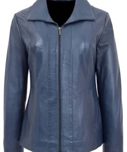 womens-classic-zip-fastening-blue-faux-leather-jacket
