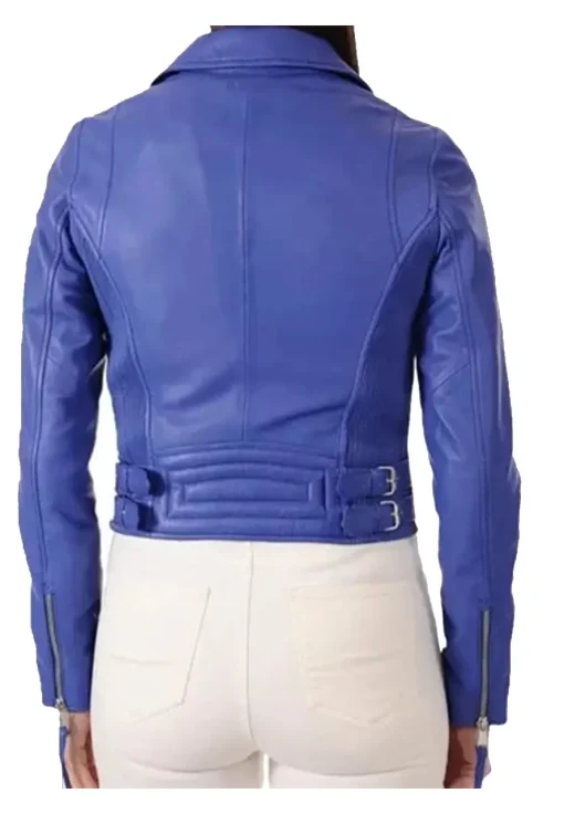 womens-classical-blue-biker-faux-leather-jacket