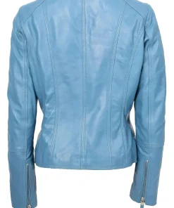 womens-collarless-blue-faux-leather-biker-jacket