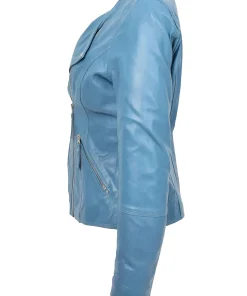 womens-collarless-blue-faux-leather-biker-jacket