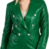 womens-double-breasted-green-faux-leather-blazer