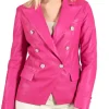 womens-double-breasted-pink-faux-leather-blazer