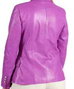 womens-double-breasted-purple-faux-leather-blazer