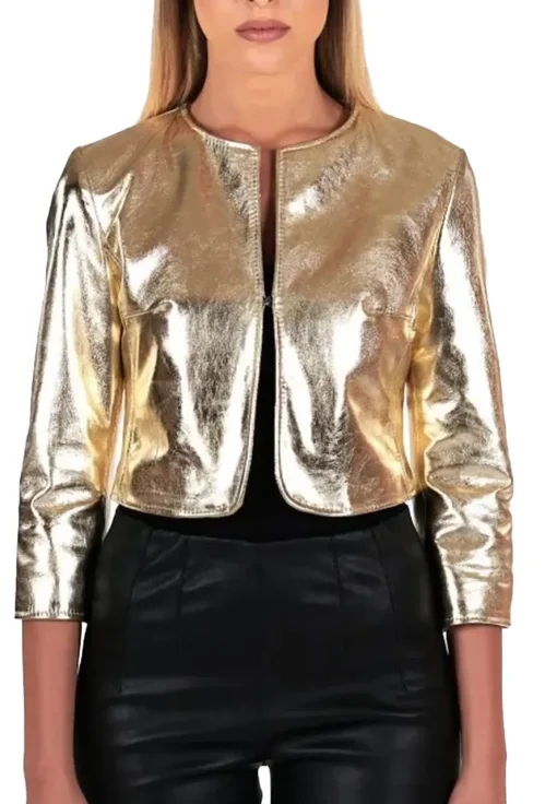 womens-gold-faux-leather-bolero-jacket