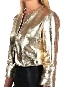 womens-gold-faux-leather-bolero-jacket
