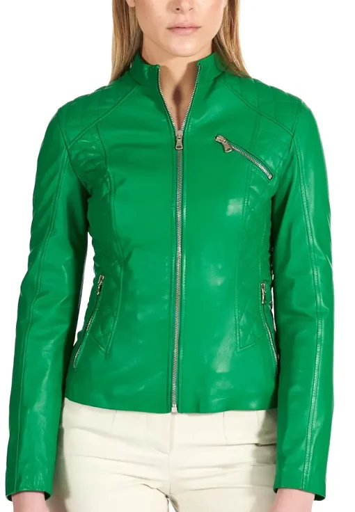 womens-green-quilted-faux-leather-biker-jacket