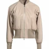 womens-long-sleeves-beige-faux-leather-bomber-jacket
