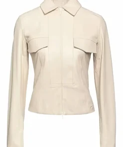 womens-long-sleeves-beige-faux-leather-jacket