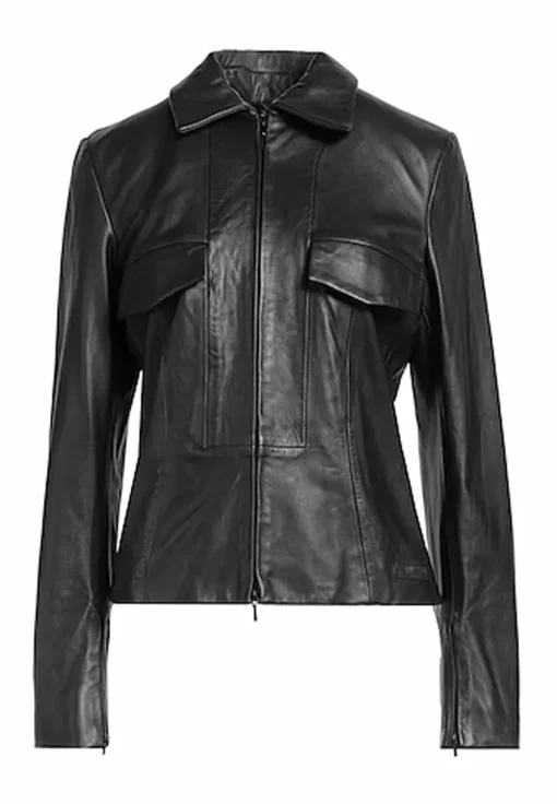 womens-long-sleeves-black-faux-leather-jacket
