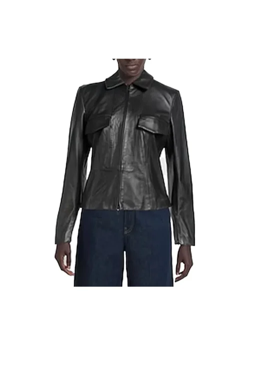 womens-long-sleeves-black-faux-leather-jacket
