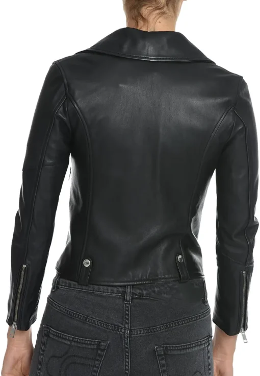 womens-lyfa-black-faux-leather-biker-jacket