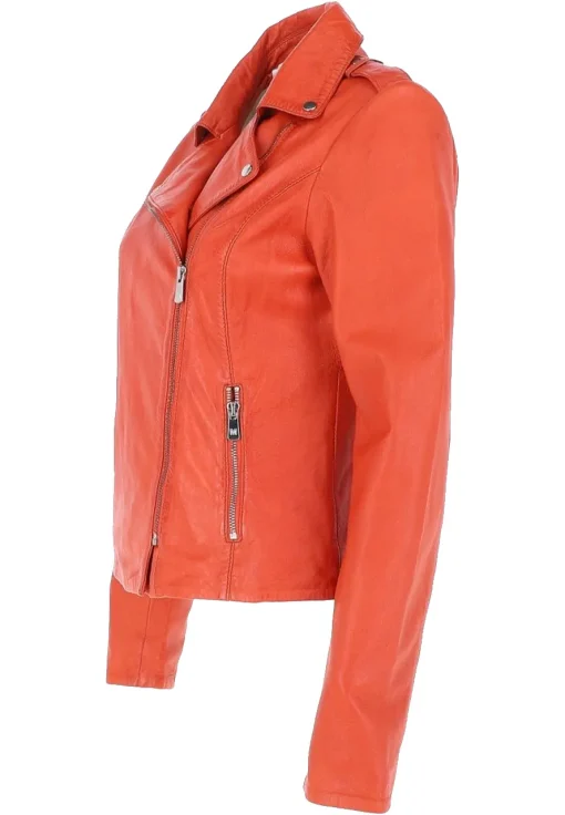 womens-orange-faux-leather-zipper-biker-jacket