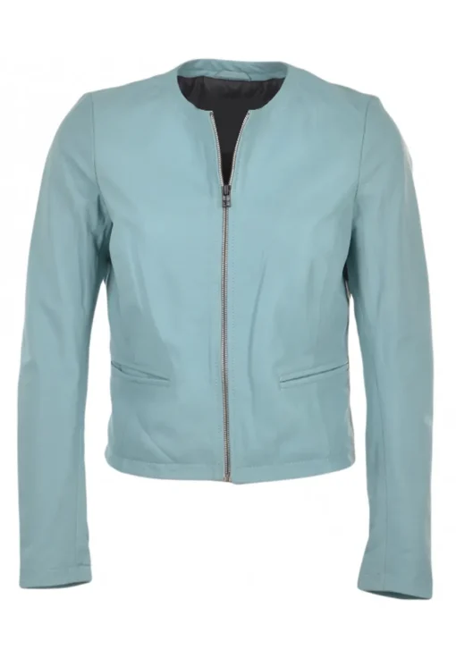 womens-pale-blue-faux-leather-jacket