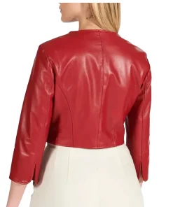 womens-red-faux-leather-bolero-jacket