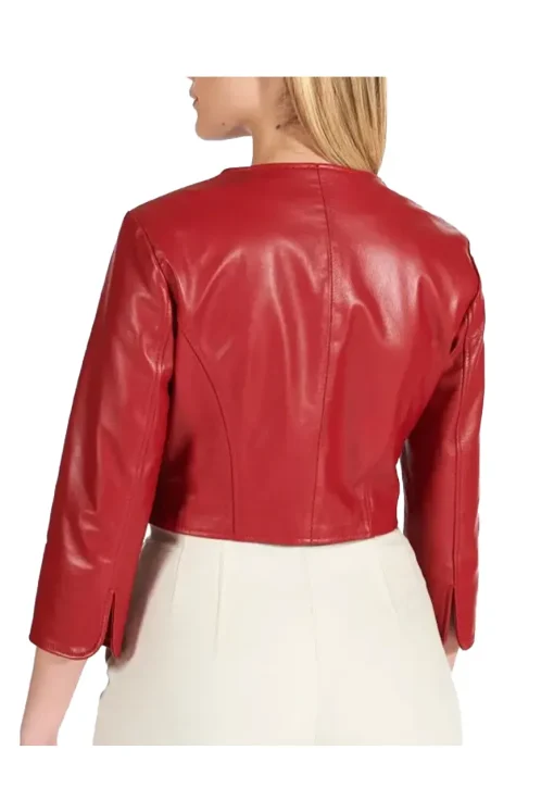 womens-red-faux-leather-bolero-jacket
