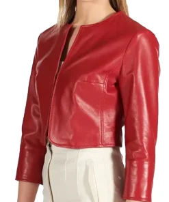 womens-red-faux-leather-bolero-jacket