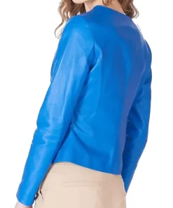 womens-round-collar-blue-faux-leather-jacket