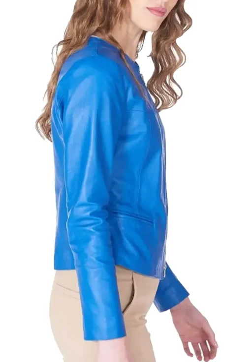 womens-round-collar-blue-faux-leather-jacket