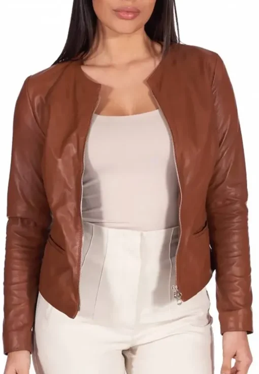 womens-round-collar-brown-faux-leather-jacket