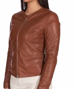 womens-round-collar-brown-faux-leather-jacket
