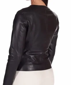 womens-round-collar-faux-leather-black-jacket