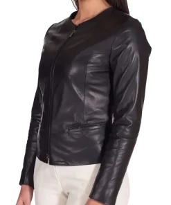 womens-round-collar-faux-leather-black-jacket