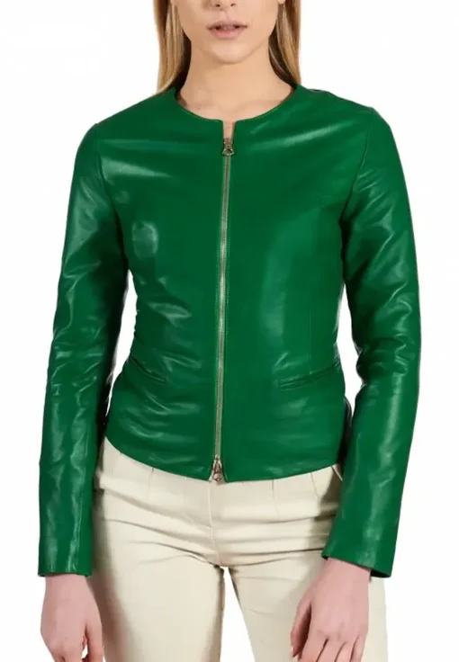 womens-round-collar-green-faux-leather-jacket