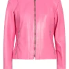 womens-round-collar-pink-faux-leather-jacket