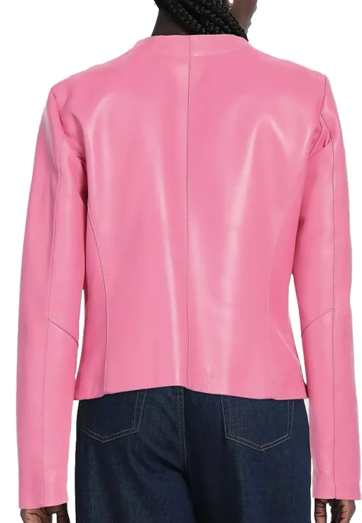 womens-round-collar-pink-faux-leather-jacket