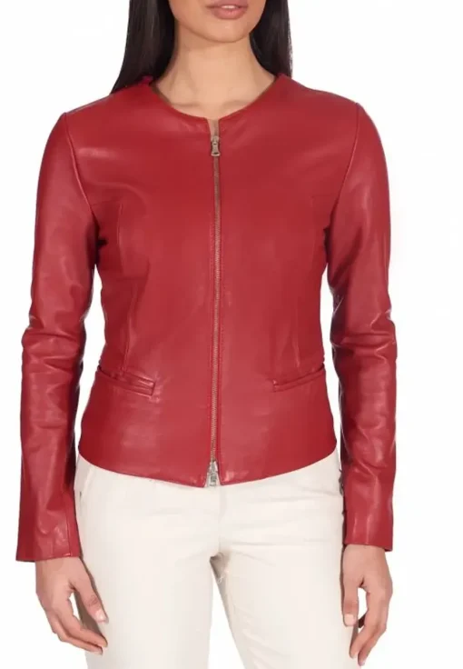 womens-round-collar-red-faux-leather-jacket