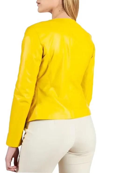 womens-round-collar-yellow-faux-leather-jacket