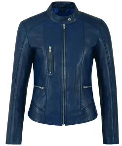 womens-slim-fit-blue-faux-leather-jacket