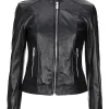 womens-snap-collar-biker-black-faux-leather-jacket