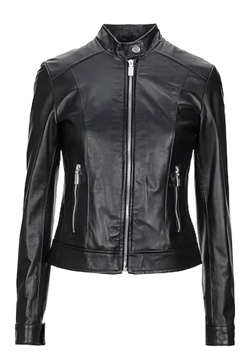 womens-snap-collar-biker-black-faux-leather-jacket