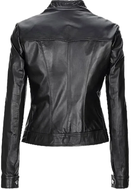 womens-snap-collar-biker-black-faux-leather-jacket