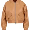 womens-tan-brown-cropped-faux-leather-bomber-jacket