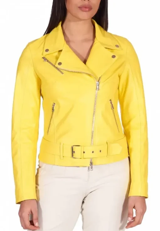 womens-yellow-belted-faux-leather-biker-jacket