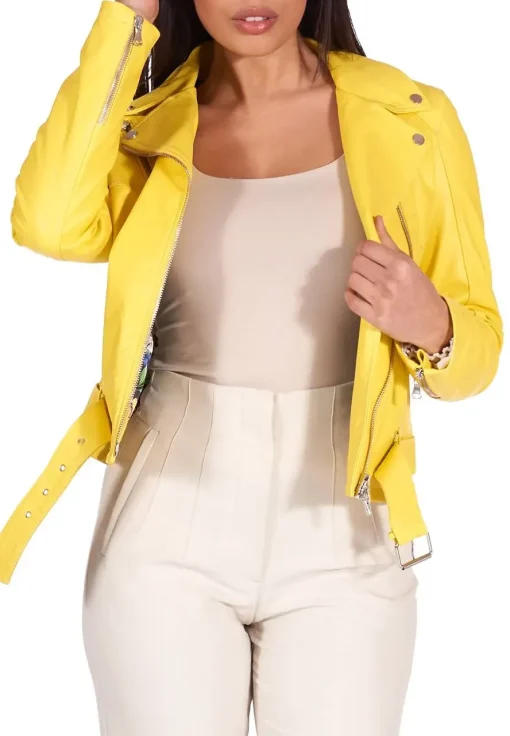 womens-yellow-belted-faux-leather-biker-jacket